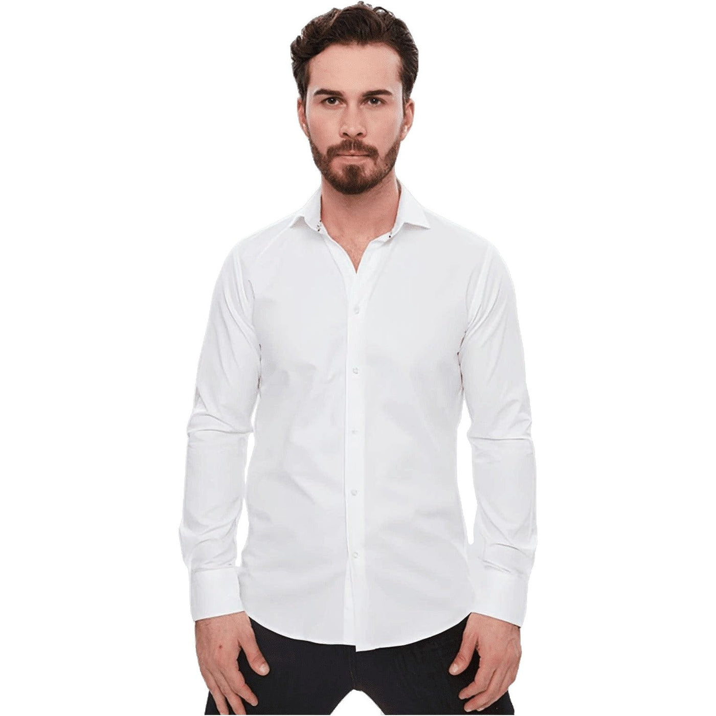 Netzbluse Shirt Johan Slimfit Weiß