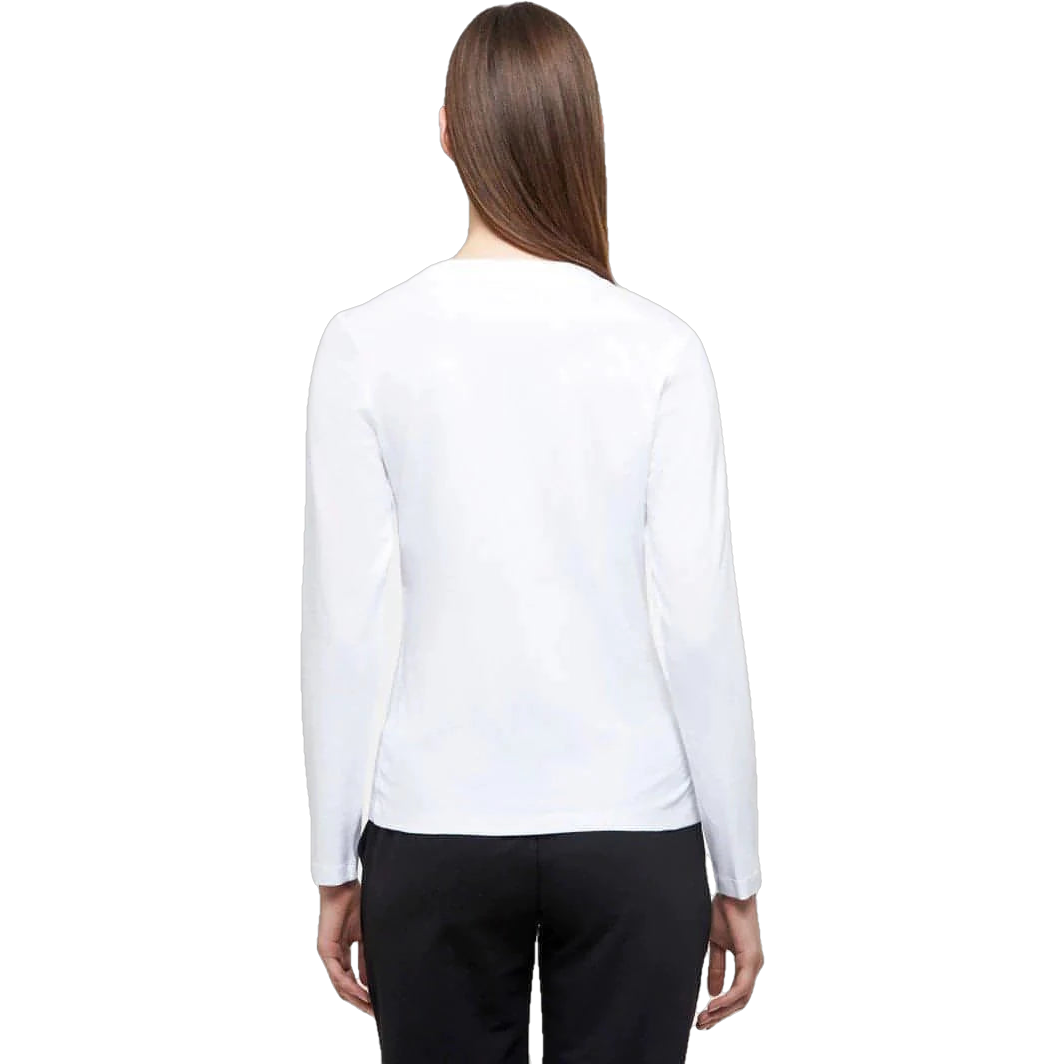 WB Comfy Dames Shirt Lange Mouw V-Hals Wit