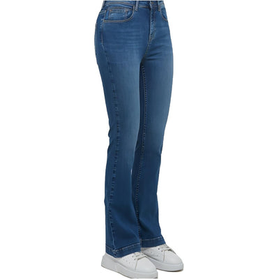 WB Jeans Dames flare Jeans Mid Blue
