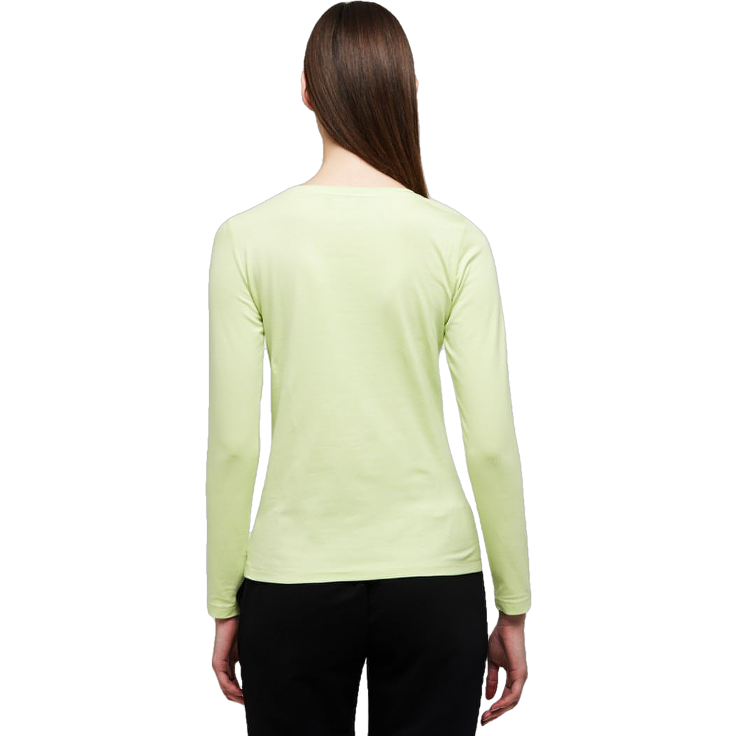 WB Comfy Dames Shirt Lange Mouw Ronde Hals Groen