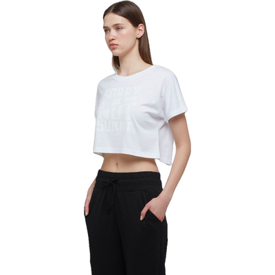 WB Comfy Dames Crop T Shirt Wit